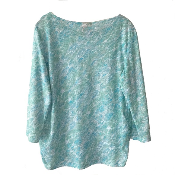 RUBY RD. WOMEN'S AQUA TOP SIZE L - Picture 2 of 6